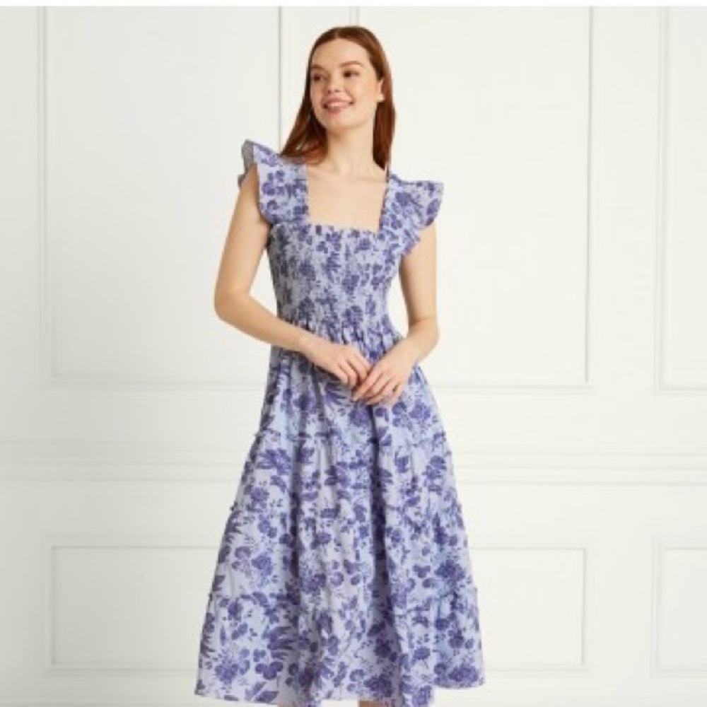NWT - Hill House Ellie Nap Dress Lilac Tonal Floral Crepe